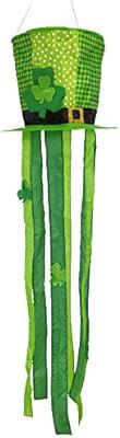 OUTOUR St.Patrick's Day Saint Patrick's Day Green Top Hat Fabric Windsock Wind Sock Hanging Decor... | Amazon (US)