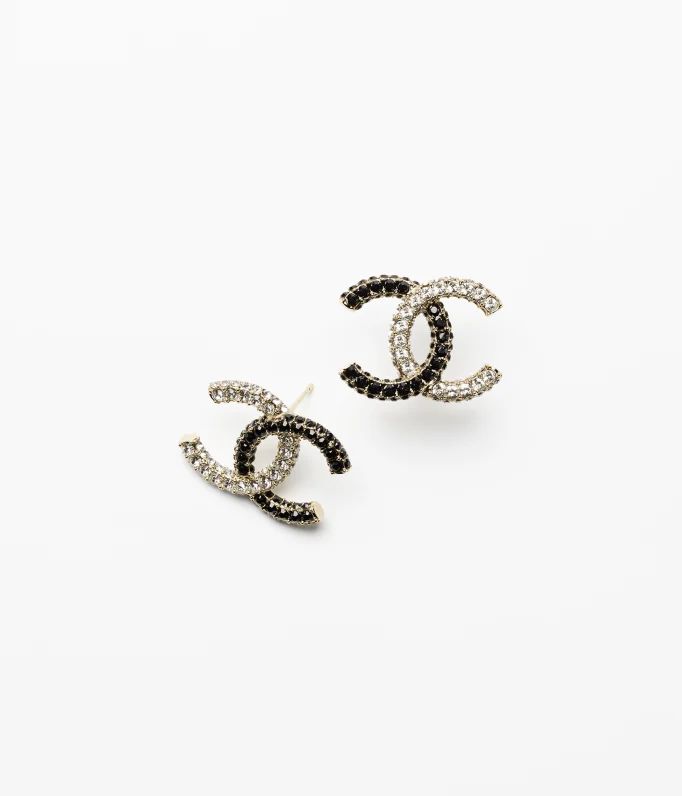 Stud Earrings

            
		Metal & Strass
	
		Gold, Black & Crystal | Chanel, Inc. (US)