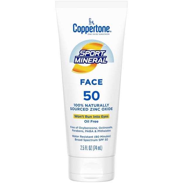 Coppertone Sport Mineral Sunscreen Face Lotion - SPF 50 - 2.5 fl oz | Target