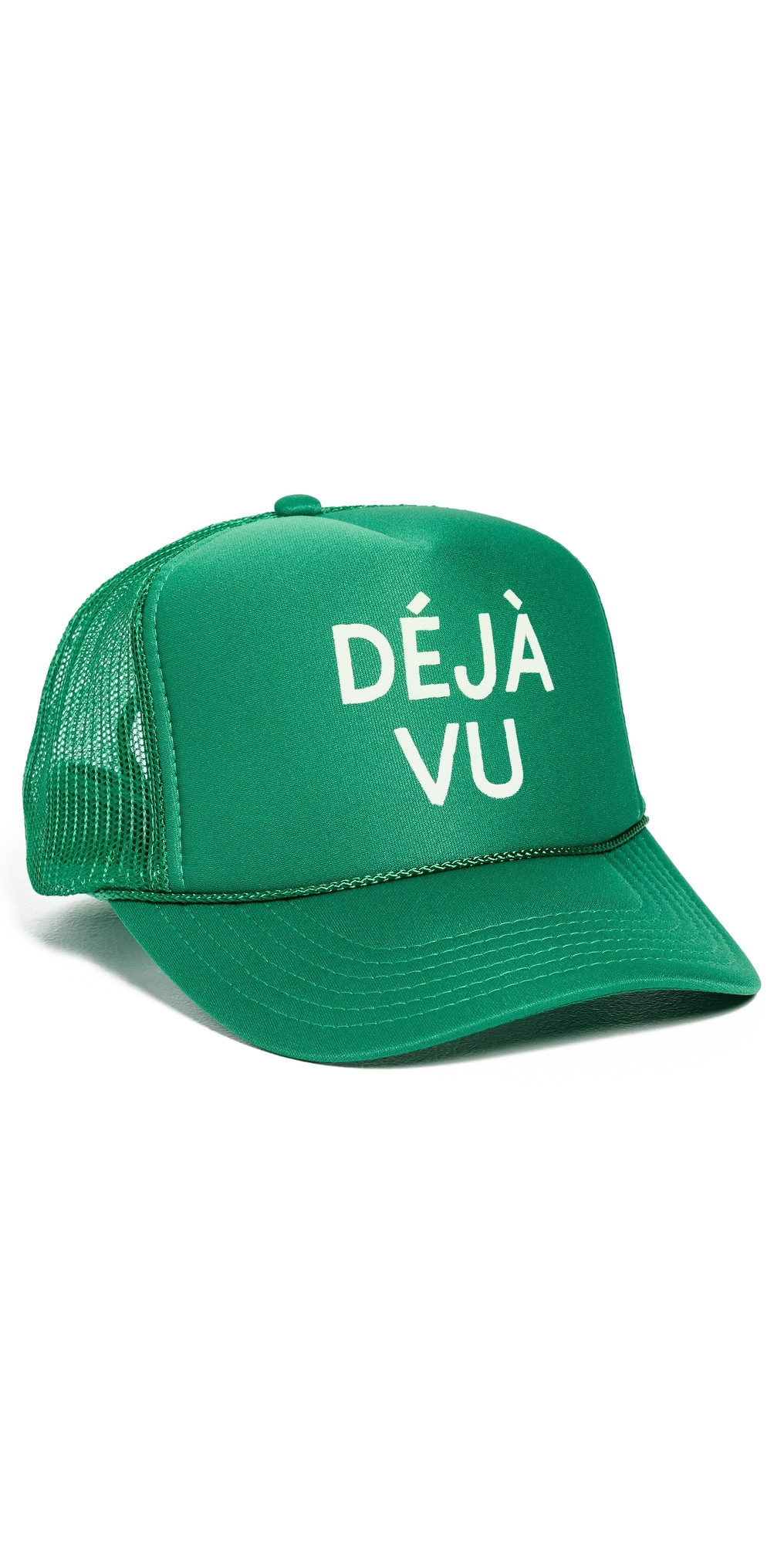 Clare V. Trucker Hat Green w/Cream Déjà Vu One Size | Shopbop