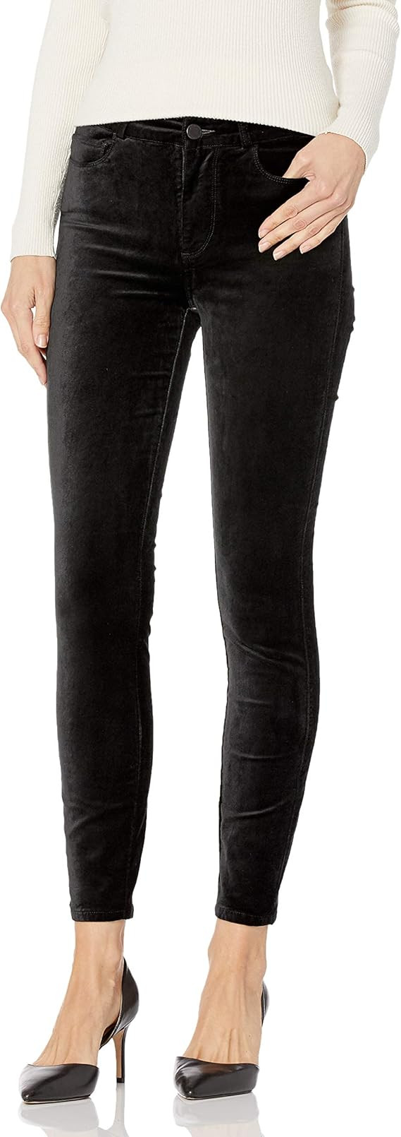 PAIGE Women's Hoxton Velvet High Rise Crop Ankle Pant | Amazon (US)