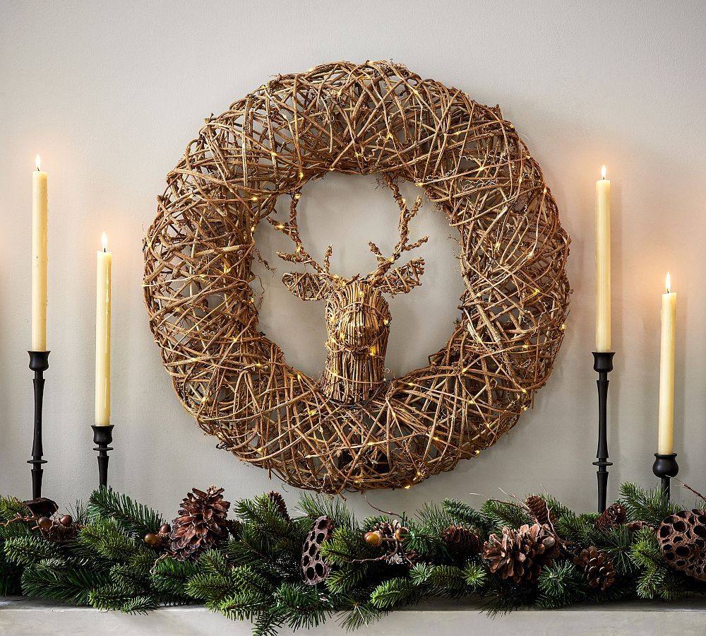 Lit Stag Wreath | Pottery Barn (US)