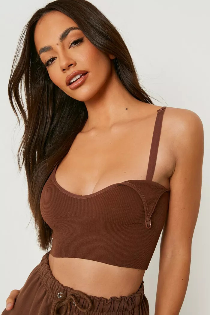 Maternity Longline Seamless Nursing Bra | Boohoo.com (US & CA)