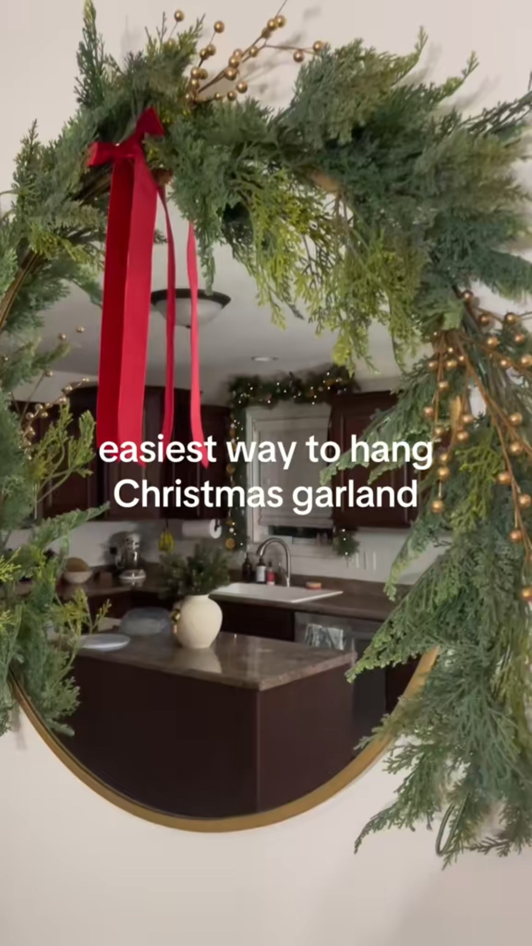 Easiest way to hang Christmas garland on a mirror

#LTKHome #LTKHoliday #LTKSeasonal
