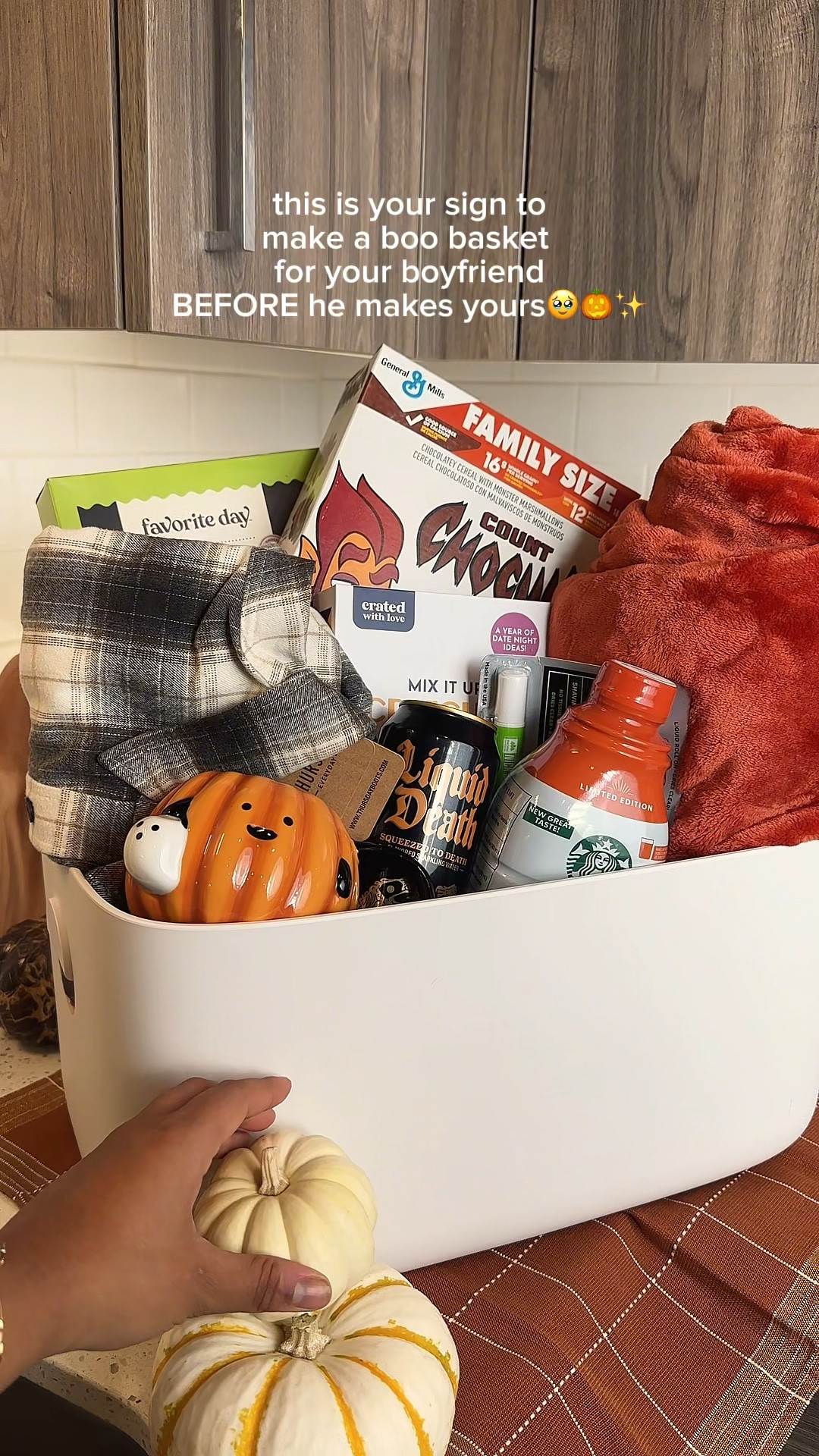 boo basket inspo!✨🍁

boo basket target
fall starbucks
pumpkin cup
pumpkin mug
fall blanket
spooky gingerbread house
gifts for him 

#LTKHalloween #LTKGiftGuide #LTKSeasonal
