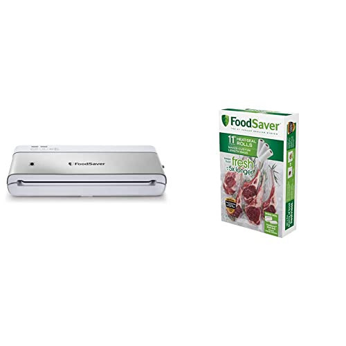 FoodSaver Compact Vacuum Sealer Machine Bundle with Sealer Bags and Rolls for Airtight Food Storage and Sous Vide | Amazon (US)