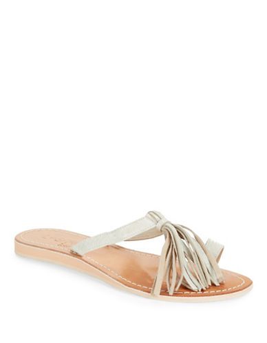 Fringe Leather Toe Ring Sandals | Lord & Taylor