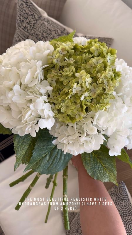 The most realistic faux white hydrangeas on Amazon for a steal! I also added this beautiful green one form a small shop for added texture!

#LTKhome #LTKunder50 #LTKFind