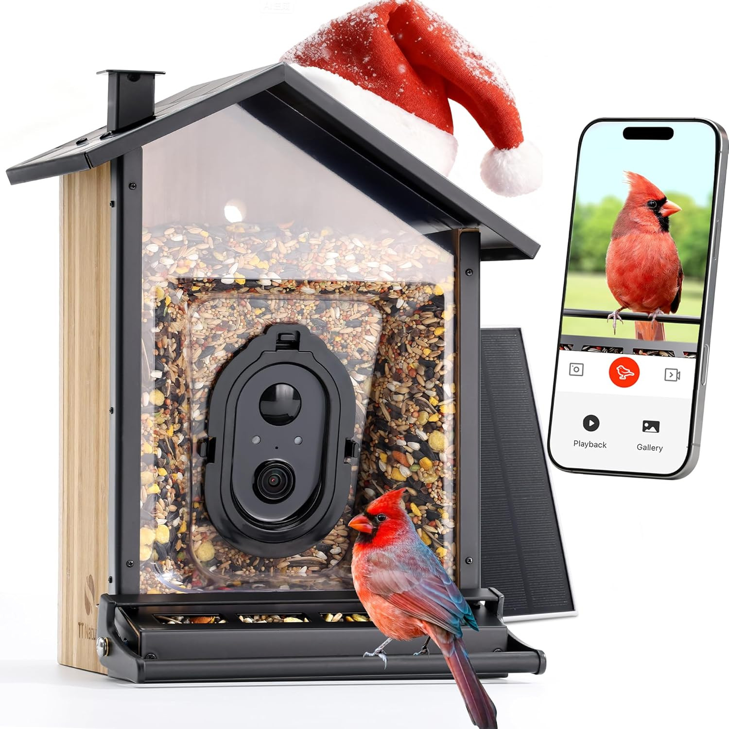TT Nature Upgrade Squirrel-Proof Bird Feeder with Camera, Solar Powered, Smart AI Bird Species Re... | Amazon (US)
