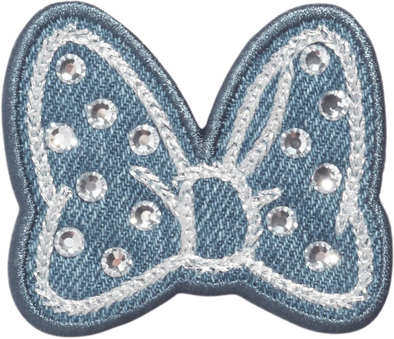 Denim Minnie Mouse Bow with Crystals Patch | Stoney Clover Lane