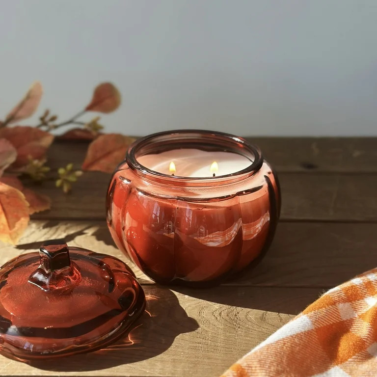 Better Homes & Gardens 13.8 oz Farm Apple & Pumpkin Scented 2-Wick Pumpkin Jar Candle | Walmart (US)