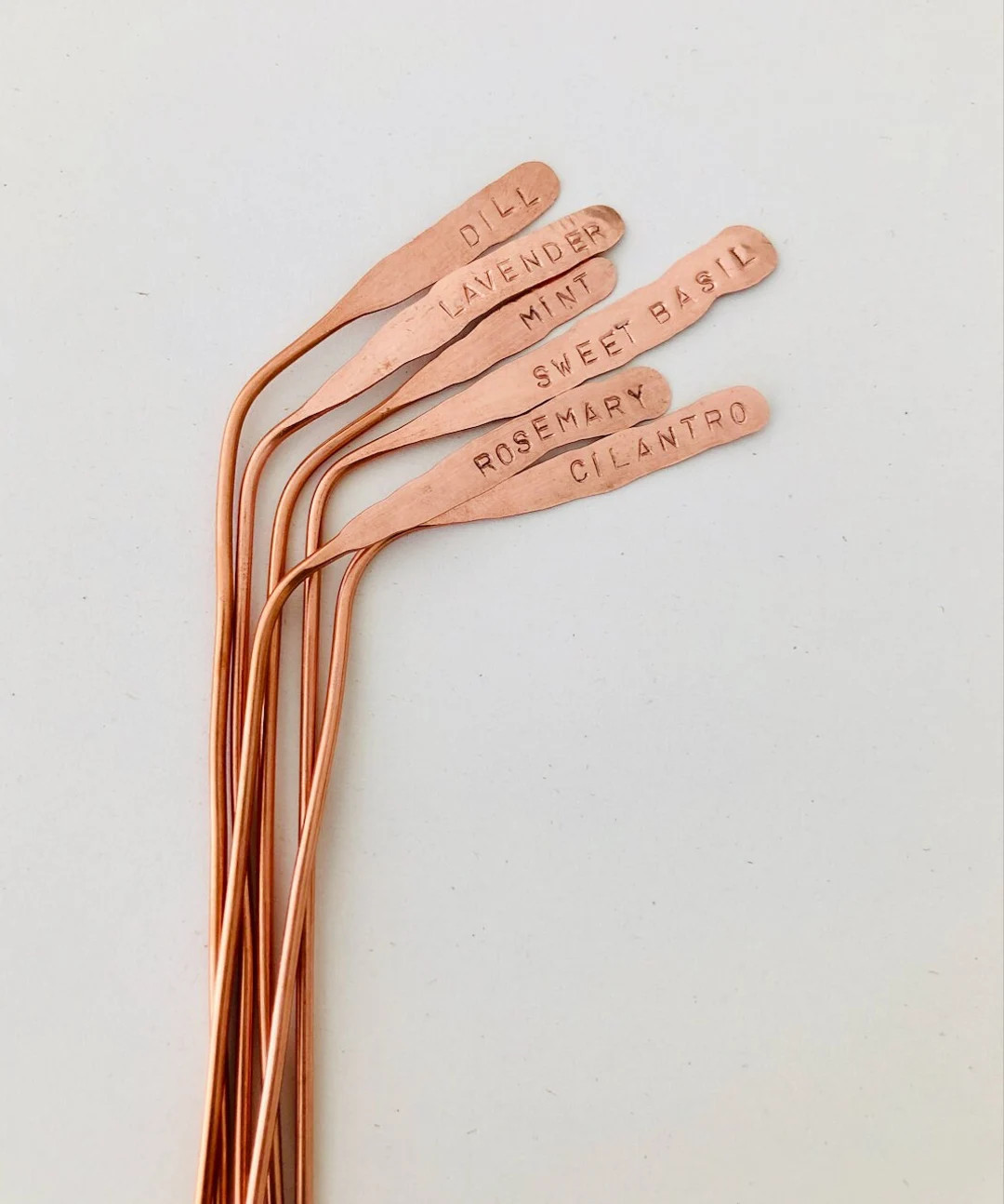 Set of Six Herb Markers Plant Labels, Identification Tags Custom Made From Recycled Copper - Etsy | Etsy (US)