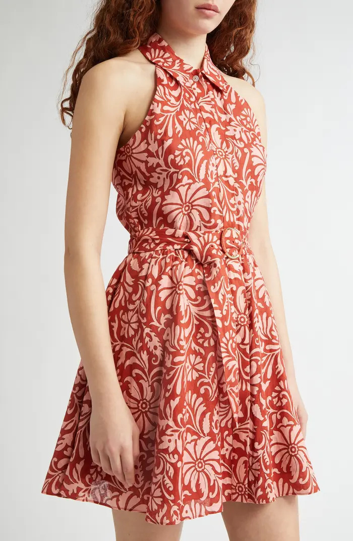 Veronica Beard Beau Floral Sleeveless Linen Shirtdress | Nordstrom | Nordstrom