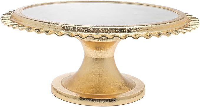 Cake Plate Tray Platter Server Ripple Gold by Godinger -13 inches | Amazon (US)