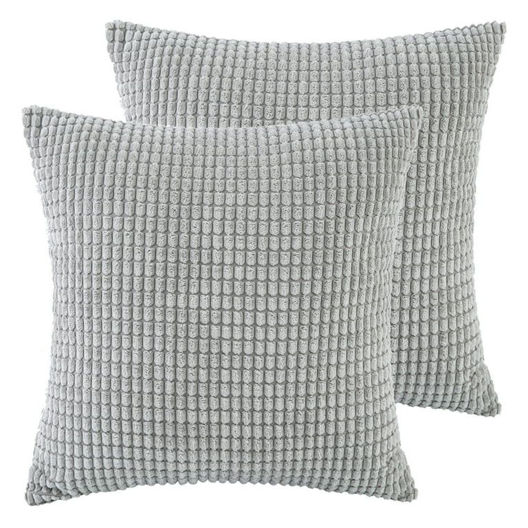 Phantoscope Soft Corduroy Corn Striped Velvet Series Decorative Throw Pillow, 18" x 18", Gray, 2 ... | Walmart (US)