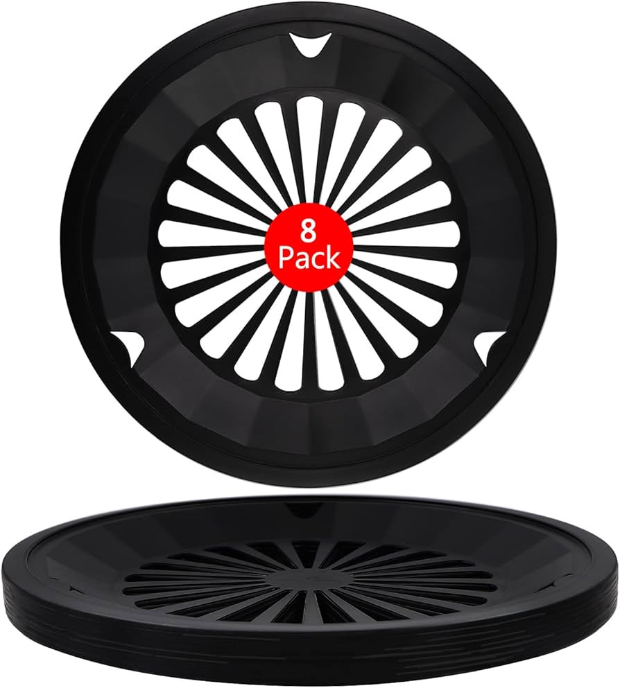 EBIGIC Paper Plate Holders with Snap-In Grooves 10.5 Inch Plastic Paper Plate Holders Reusable Black Heavy Duty supports for Picnic Party Dinner 8 Packs | Amazon (US)