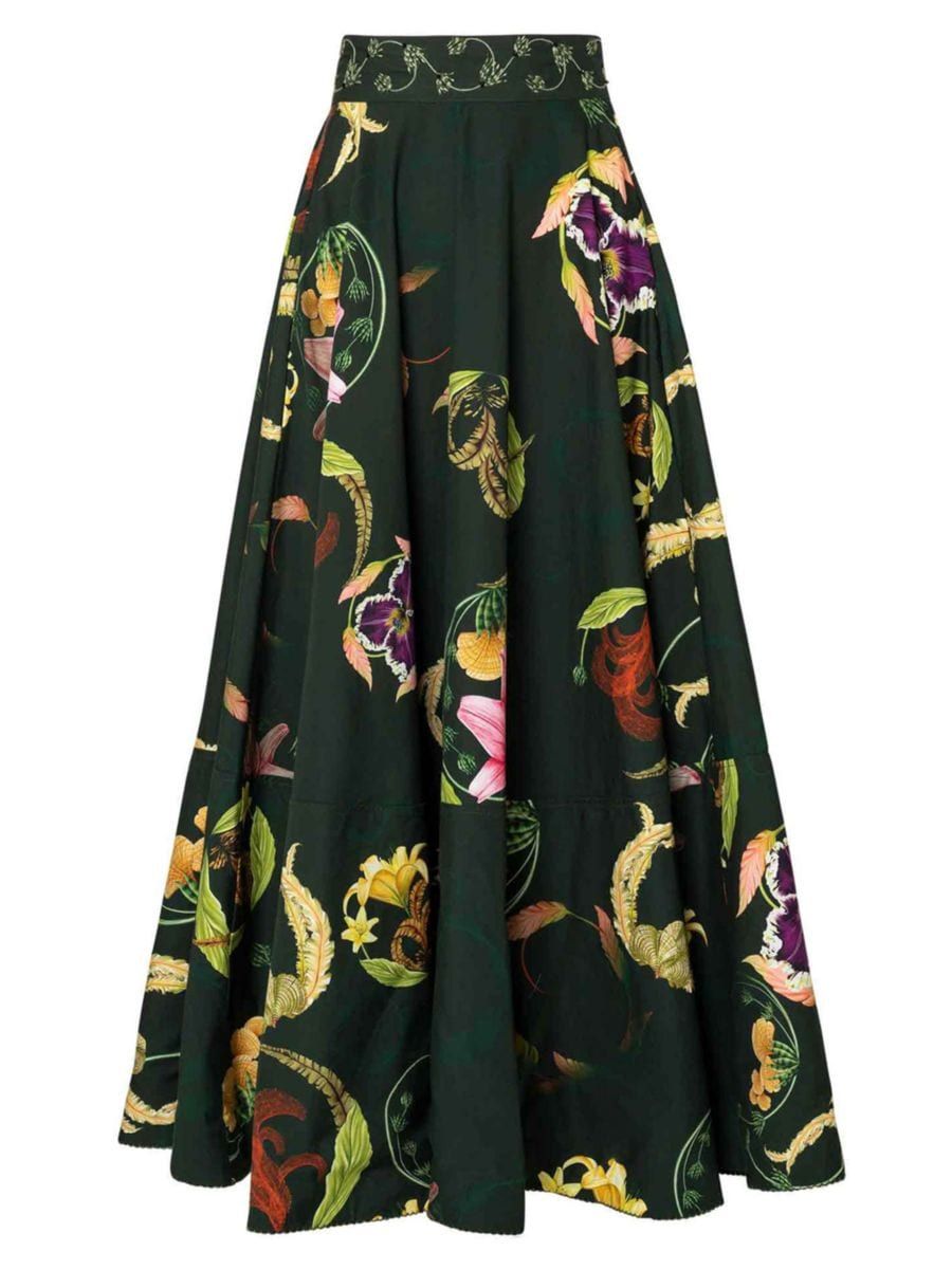 Bergamota Marina Floral Cotton Maxi Skirt | Saks Fifth Avenue