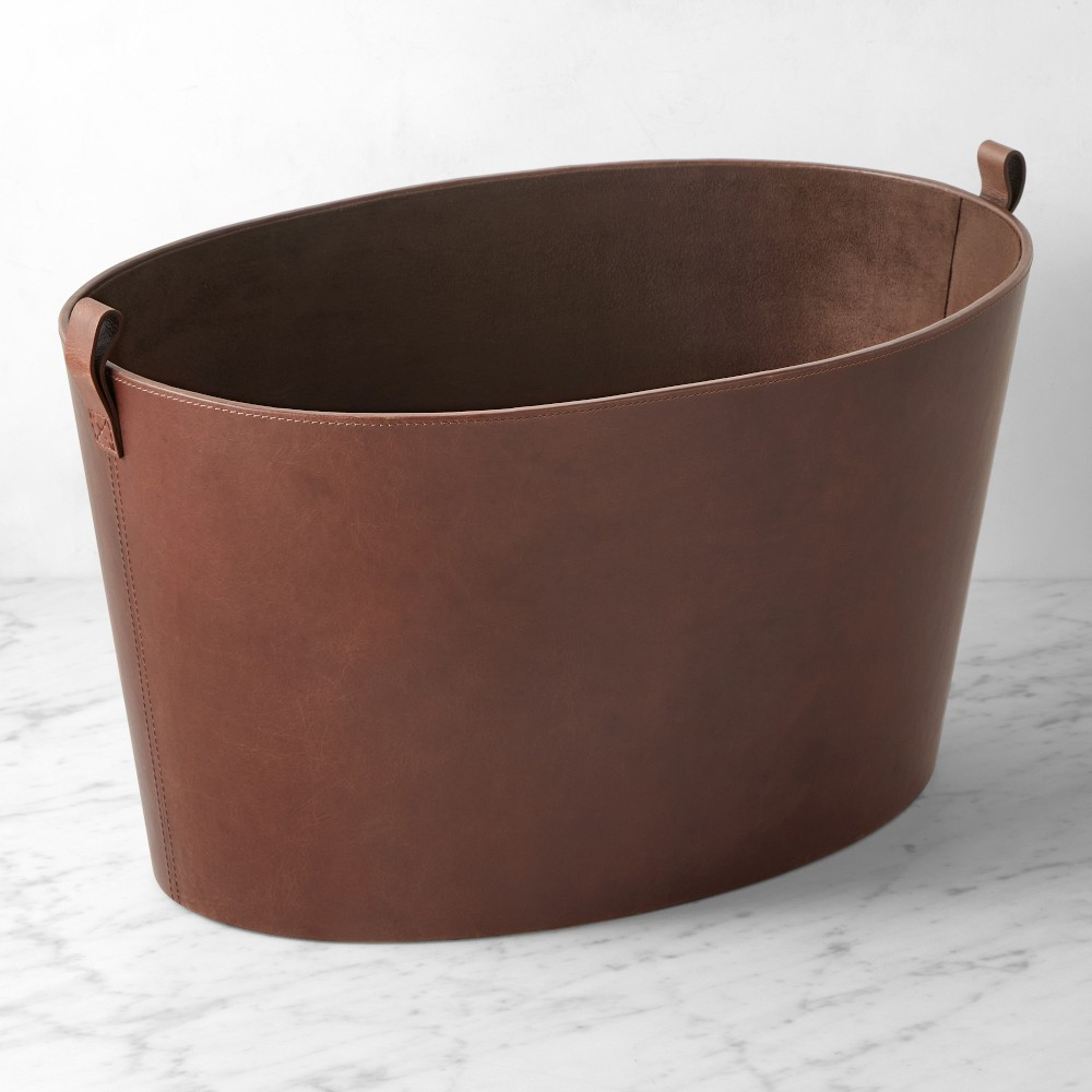Josh Young x Williams Sonoma Home Marta Leather Basket | Williams-Sonoma