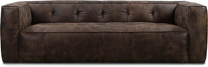 POLY & BARK Capa Sofa in Full-Grain Semi-Aniline Italian Tanned Leather, Outback Brown | Amazon (US)