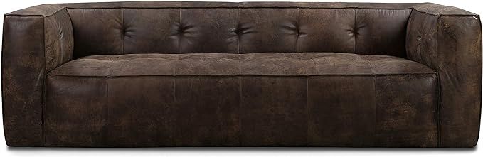 POLY & BARK Capa Sofa in Full-Grain Semi-Aniline Italian Tanned Leather, Outback Brown | Amazon (US)