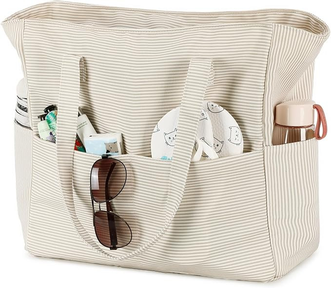 Waterproof Beach Tote Pool Bags for Women Ladies Extra Large Gym Tote Carry On Bag With Wet Compa... | Amazon (US)