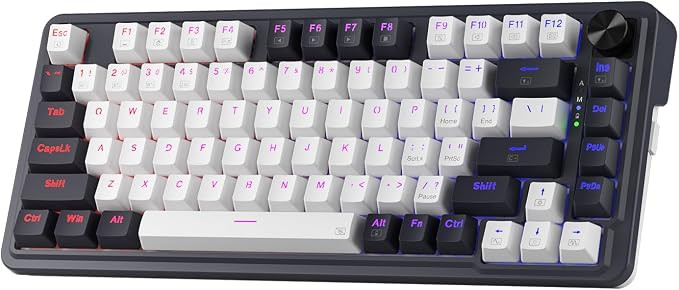 Redragon K673 PRO 75% Wireless Gasket RGB Gaming Keyboard, 3-Modes 81 Keys Compact Mechanical Key... | Amazon (US)