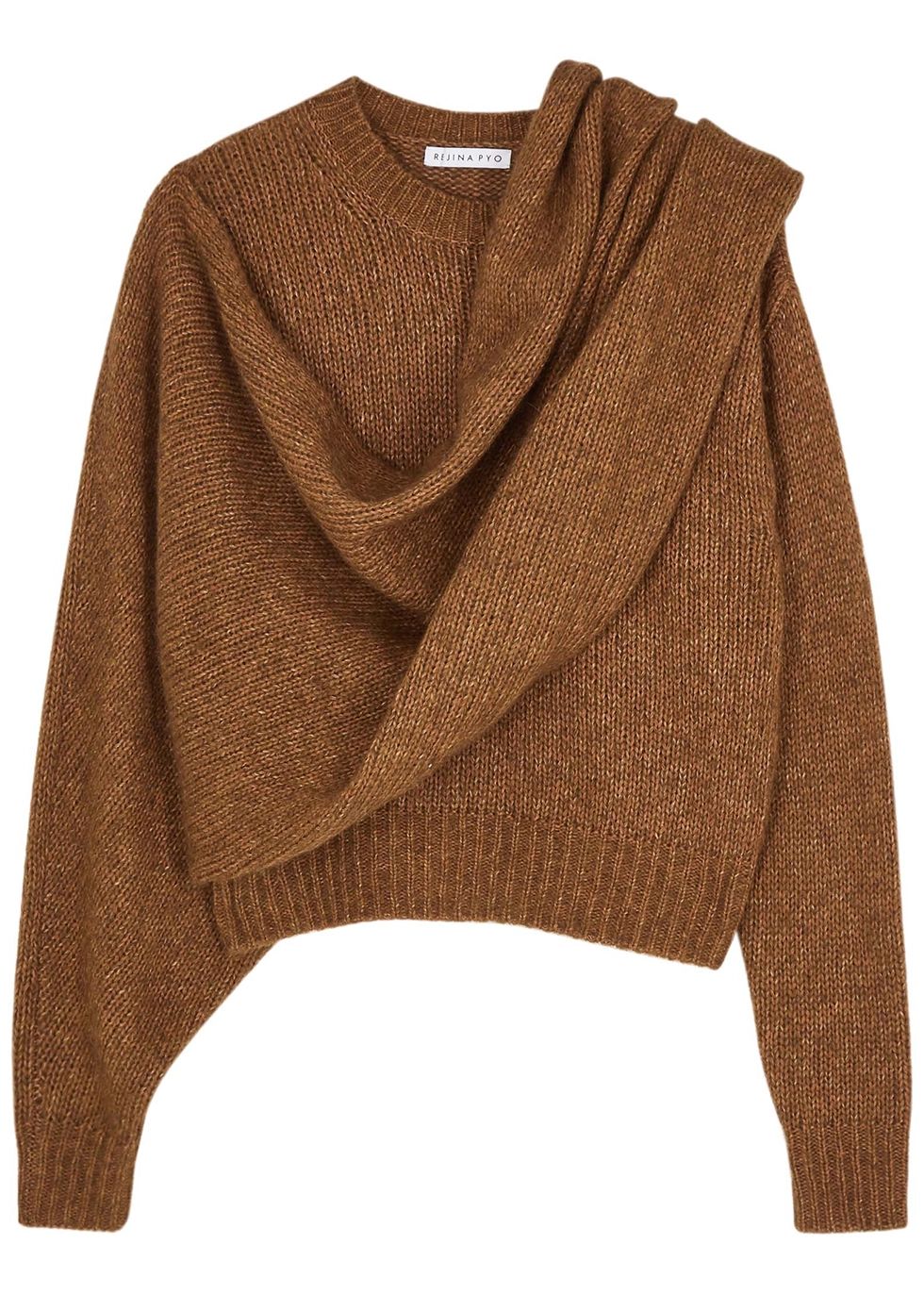 Colette brown draped cotton-blend jumper | Harvey Nichols (Global)