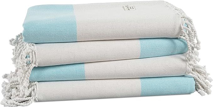 LANE LINEN Oversized Beach Towel - 100% Cotton Beach Towels 4 Pack, Pre-Washed Pool Towel, Extra ... | Amazon (US)