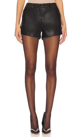 Wendy Faux Leather Shorts in Black | Revolve Clothing (Global)