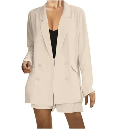 Blazer Jackets for Women Plus Size Womens Fashion Blazers Long Sleeve Plain Jackets Two Pieces Outfi | Walmart (US)
