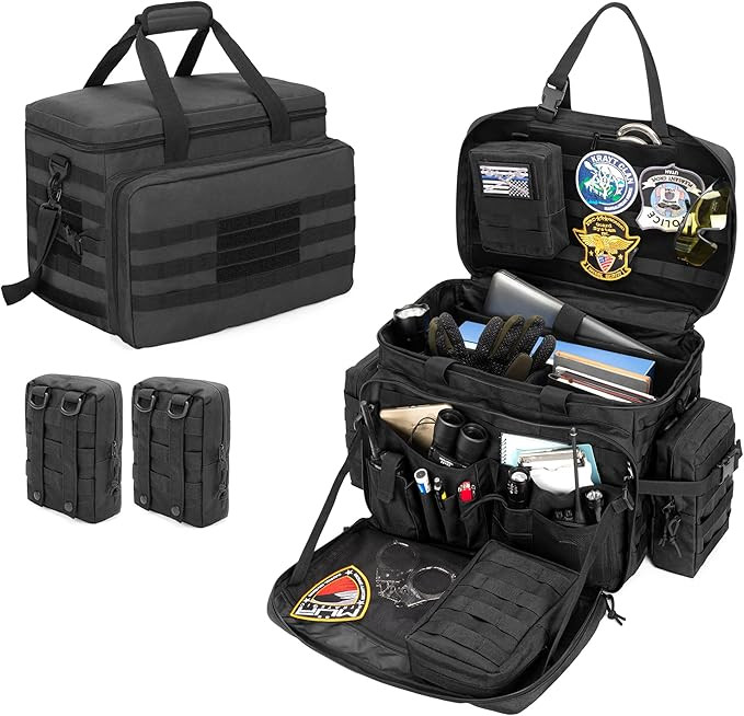 SAMDEW Patrol Bag Law Enforcement, Duty Bag for Police Equipment with 2 Detachable MOLLE Pouches ... | Amazon (US)