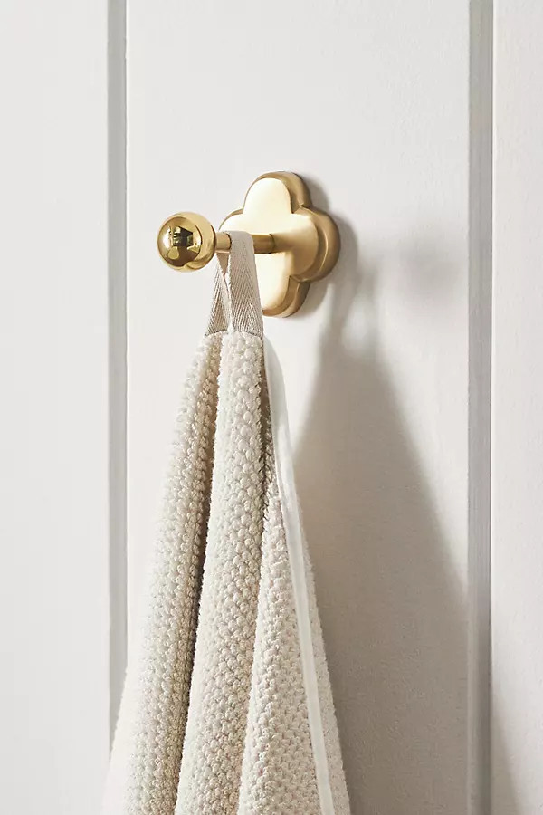 Quinn Clover Brass Bath Hook | Anthropologie (US)