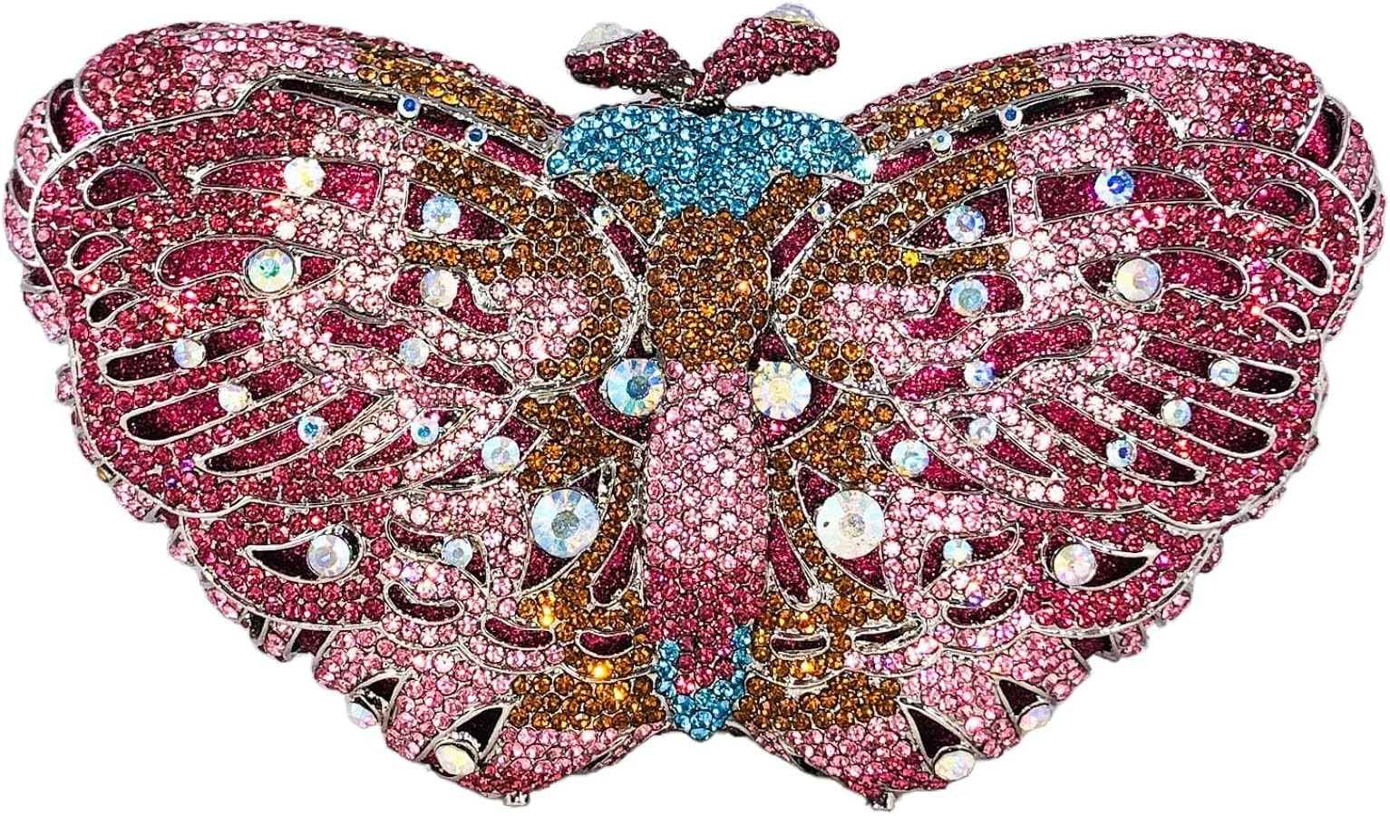 Boutique De FGG Mini Butterfly Clutch Minaudiere Bag Women Rhinestone Evening Handbags Bridal Wed... | Amazon (US)