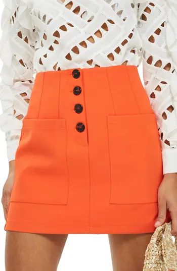 Women's Topshop Pocket Button Miniskirt | Nordstrom
