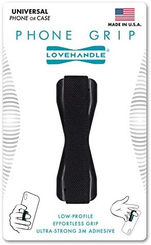 LOVEHANDLE Universal Grip For Smartphone and Mini Tablet - BLACK Elastic Strap with Black Base | Amazon (US)