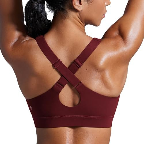 CRZ YOGA Butterbreeze Criss Cross Back Sports Bras for Women - V Neck Adjustable Straps Padded Wo... | Amazon (US)