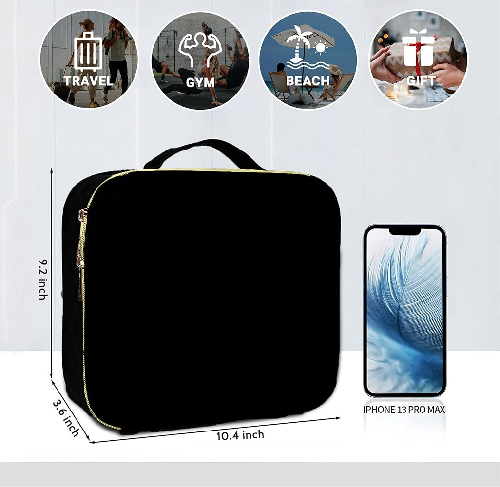 Checkered Makeup Bag, Portable Bag with Adjustable Partition, Cosmetic Bags for Women Toiletry Tr... | Amazon (US)