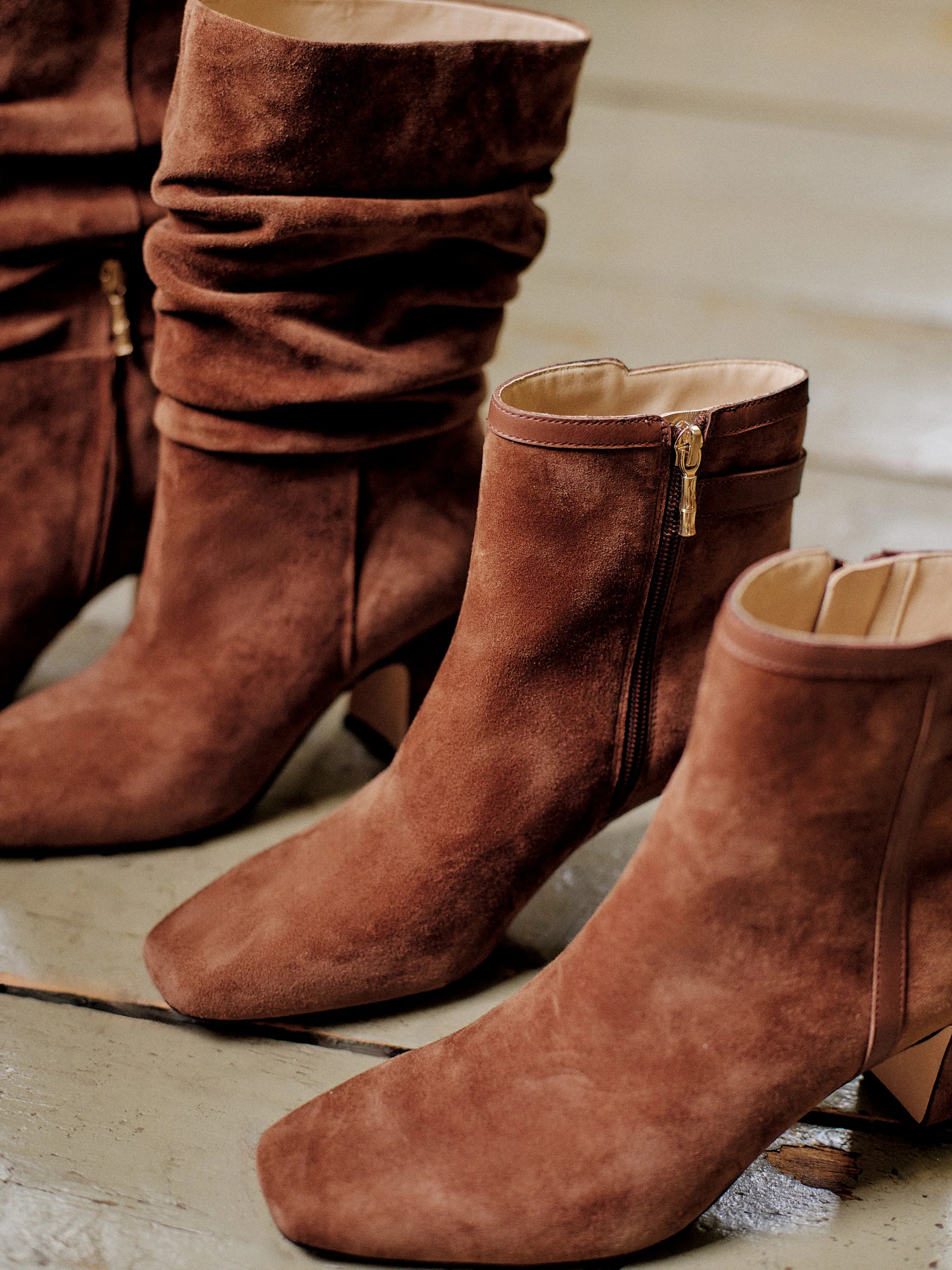 Toasted_Coconut Solid Cora Suede Boots | Women's Shoes | J.McLaughlin | J.McLaughlin