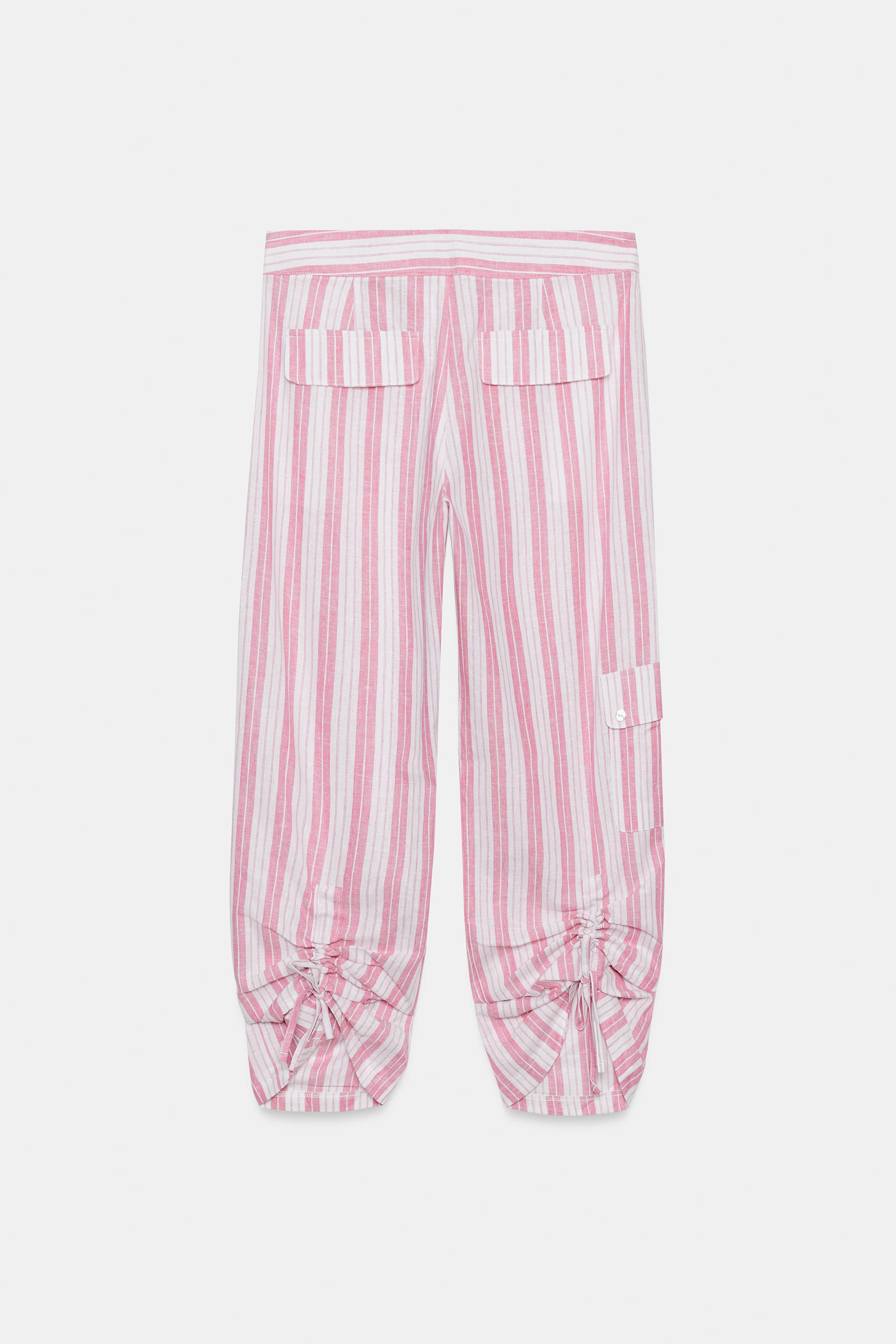 STRIPED RUCHED TROUSERS | Zara UK