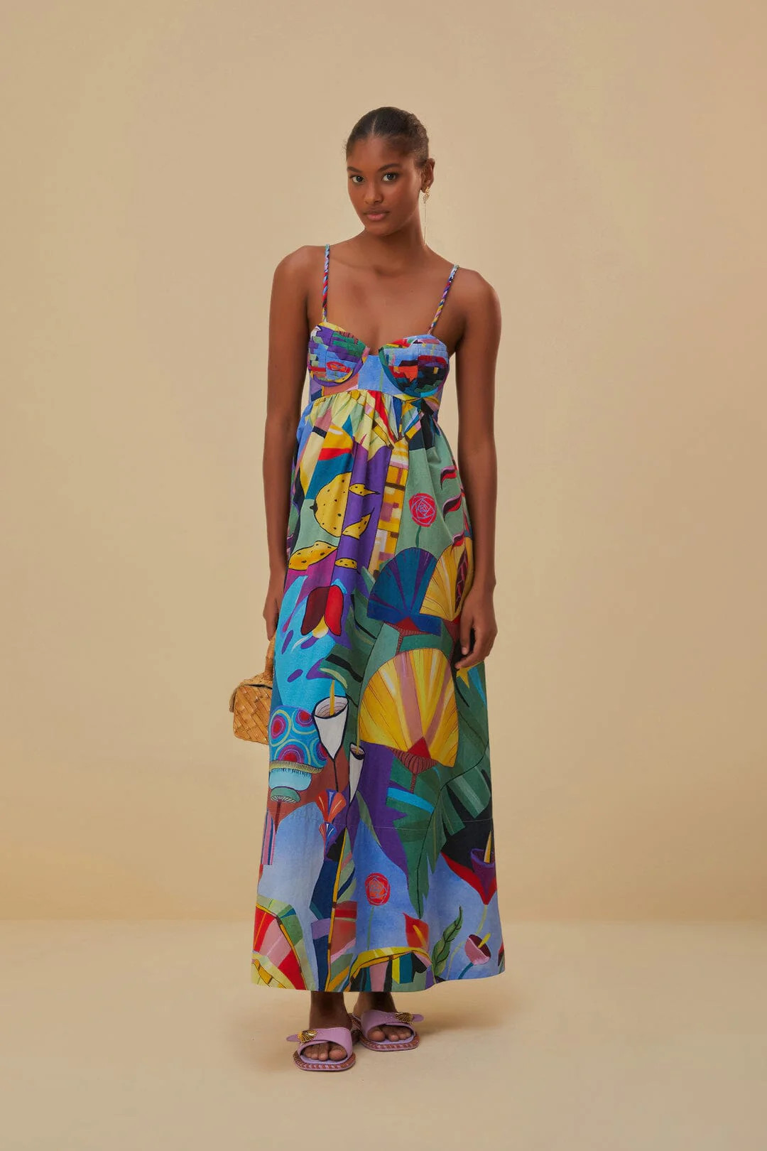 Tropical Scenario Sleeveless Maxi Dress | FarmRio (US)