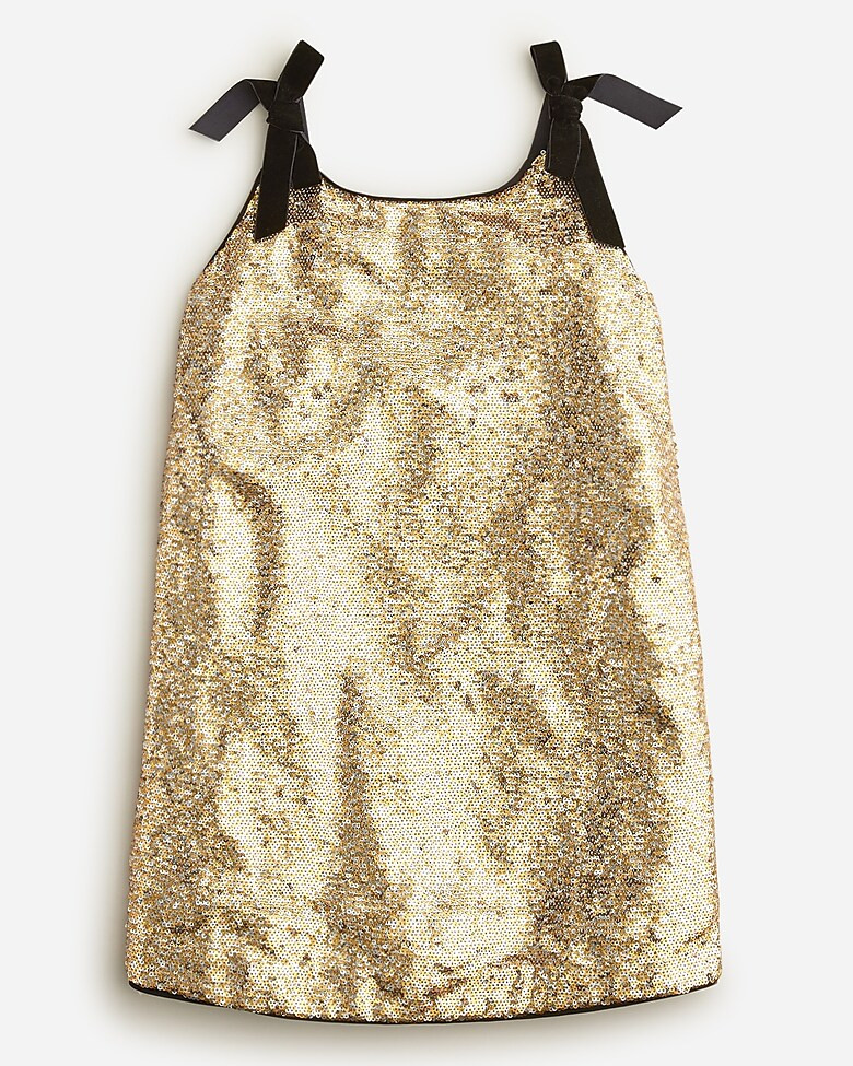 Girls' tie-shoulder sequin dress | J. Crew US
