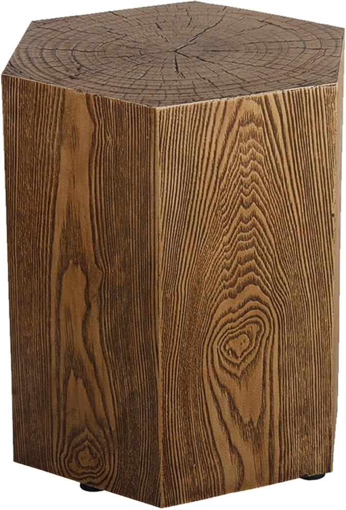 Afterglow Outdoor Hexagonal Side Table, Terrafab Material Natural Decorative Garden Stools, Uniqu... | Amazon (US)