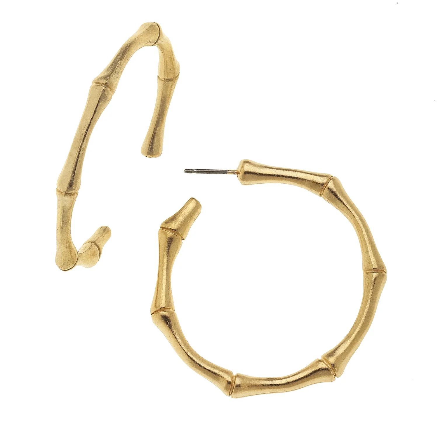 Bamboo Hoop Earrings - Gold | Susan Shaw