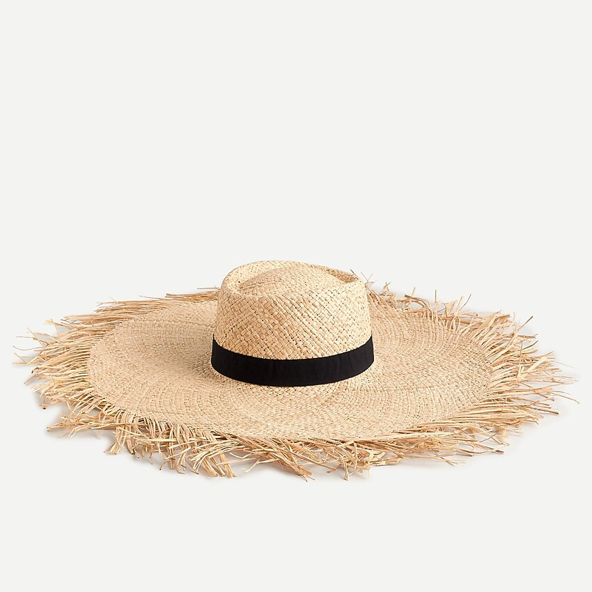 Wide fringe straw hat | J. Crew US