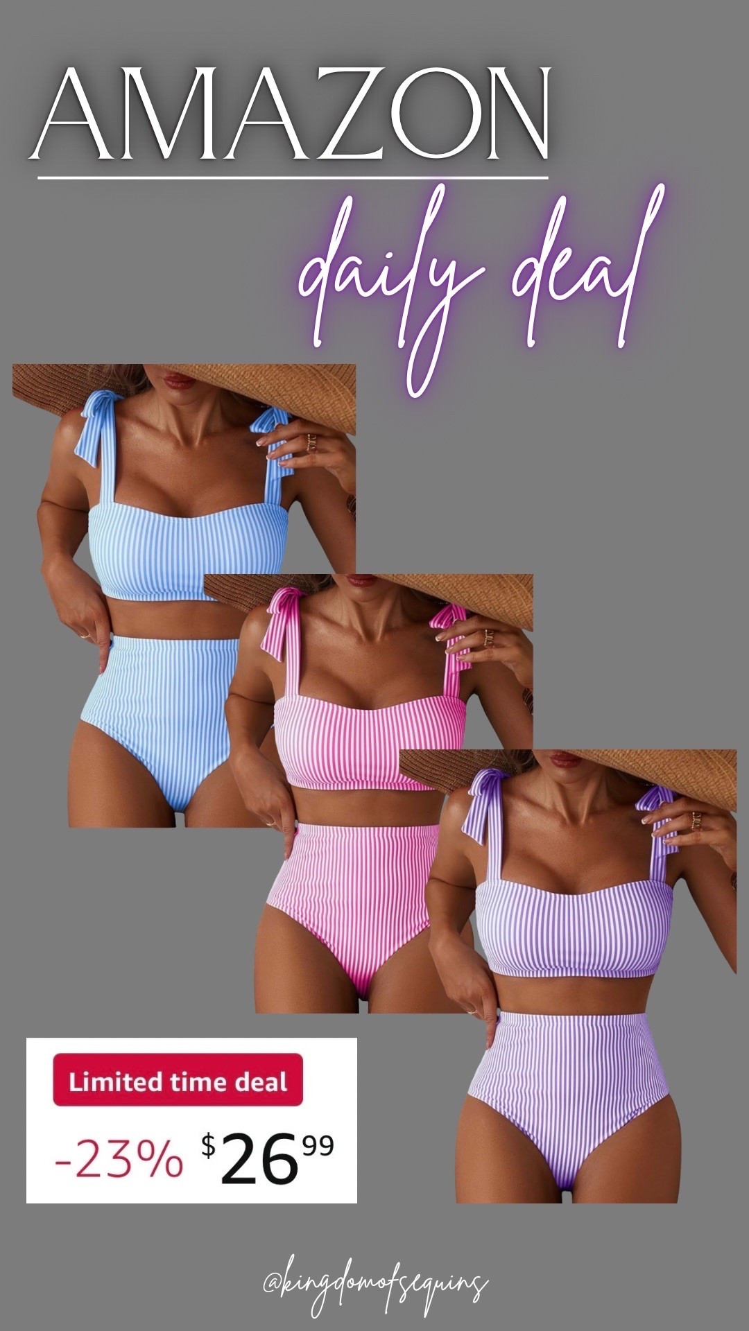 The prettiest high-waisted bikini with tie strap detailing.

#LTKSeasonal #LTKSwim #LTKSaleAlert