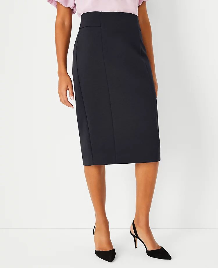 The High Waist Seamed Pencil Skirt in Double Knit | Ann Taylor (US)