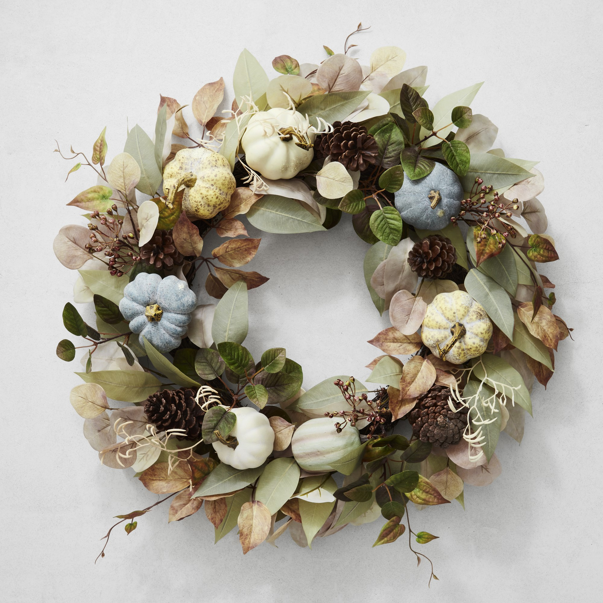 Pumpkin Patch UV Protected Faux Wreath, 27" | Williams-Sonoma
