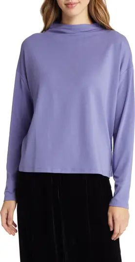 Funnel Neck Long Sleeve Boxy Top | Nordstrom