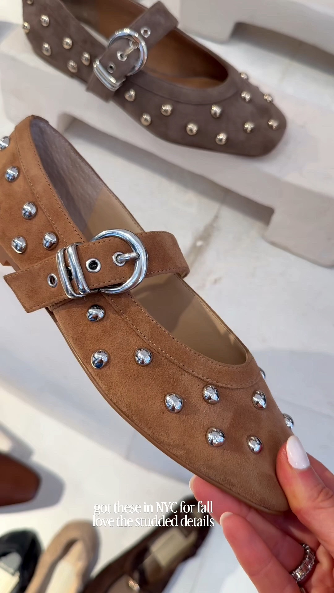 I got these suede flats for fall while in NYC! I love the studded detail.

#LTKSeasonal