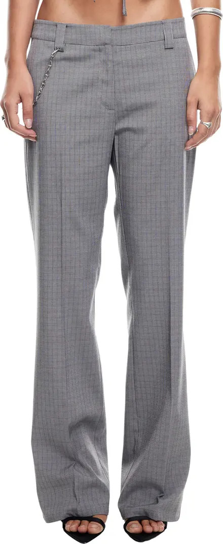 Bessette Low Rise Chain Detail Plaid Pants | Nordstrom